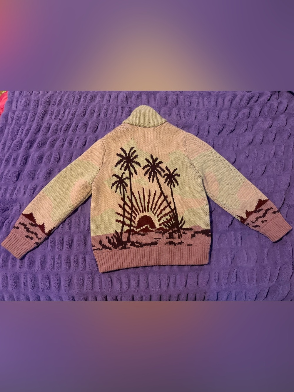 Faherty Sunset Palm Zip Cardigan XL - Picture 2 of 5